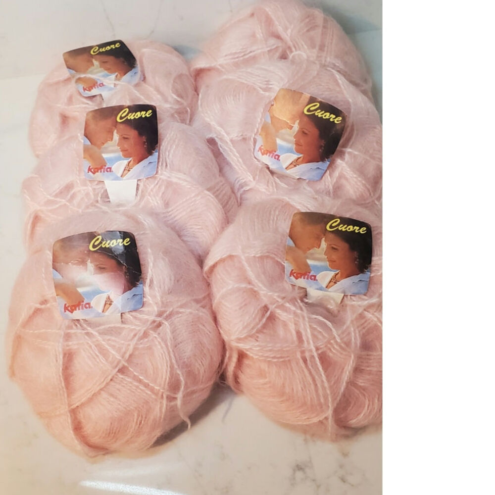 Katia Cuore Mohair Yarn -  Light Pink - 6 Skeins NWT
